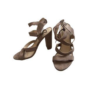 Willd Diva Block Heel 4" Lace Up Shoes Faux Suede Size 7